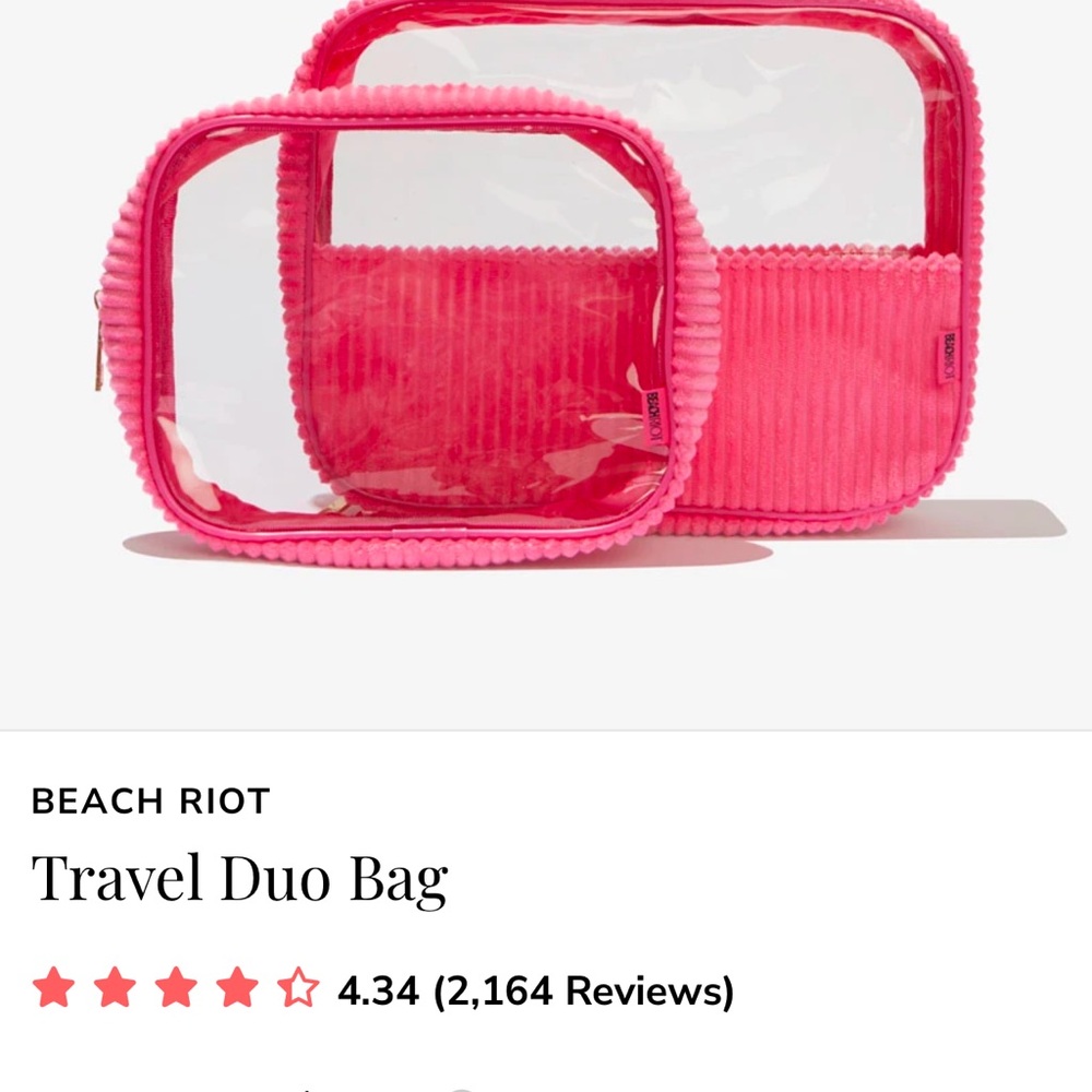 NWT Beach Riot Pink Travel Duo Bag